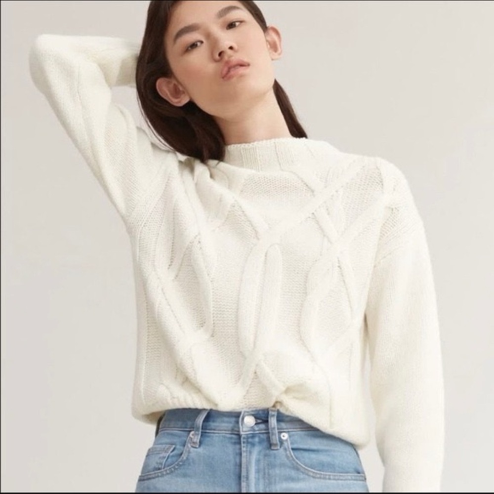 Everlane The Cable Knit Mockneck Sweater